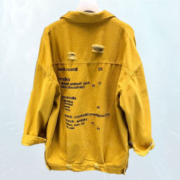 women's jackets 2021 printed letters denim women long sleeve vintage frayed jean jacket loose spring autumn coat female sl073, Black;brown
women's jackets 2021 printed letters denim women long sleeve vintage frayed jean jacket loose spring autumn coat female sl073, Black;brown