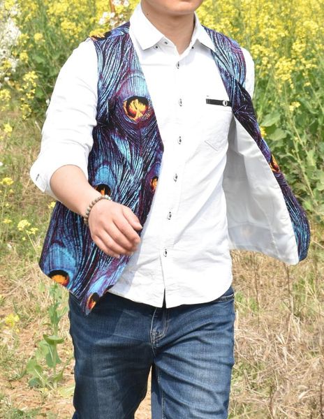 2019 airtailors designed peacock feathers style camouflage vest for rustic wedding fashion dress vest color blue, Black;white
2019 airtailors designed peacock feathers style camouflage vest for rustic wedding fashion dress vest color blue, Black;white