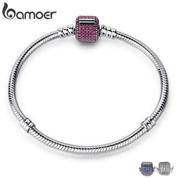 bamoer classic 100% 925 sterling silver basic chain with blue snake clasp fit charm bracelets & necklaces fashion jewelry pas914 j190704, Black
bamoer classic 100% 925 sterling silver basic chain with blue snake clasp fit charm bracelets & necklaces fashion jewelry pas914 j190704, Black