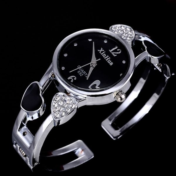 2019 xinhua fashion watches women stainless steel bracelet bangle flower lover heart shape wristwatches female clock relogios, Slivery;brown
2019 xinhua fashion watches women stainless steel bracelet bangle flower lover heart shape wristwatches female clock relogios, Slivery;brown