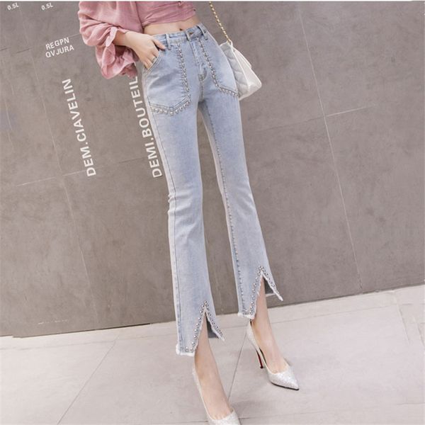 real smicro-flared pants female high-waist spring section korean slim flared jeans was thin slim stretch jeans 2020 fashion, Blue
real smicro-flared pants female high-waist spring section korean slim flared jeans was thin slim stretch jeans 2020 fashion, Blue