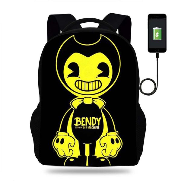 17inch мультфильм bendy печати usb зарядки рюкзак дети детская школа сумка для подростка boysgirls путешествия рюкзак mochlia
17inch мультфильм bendy печати usb зарядки рюкзак дети детская школа сумка для подростка boysgirls путешествия рюкзак mochlia
