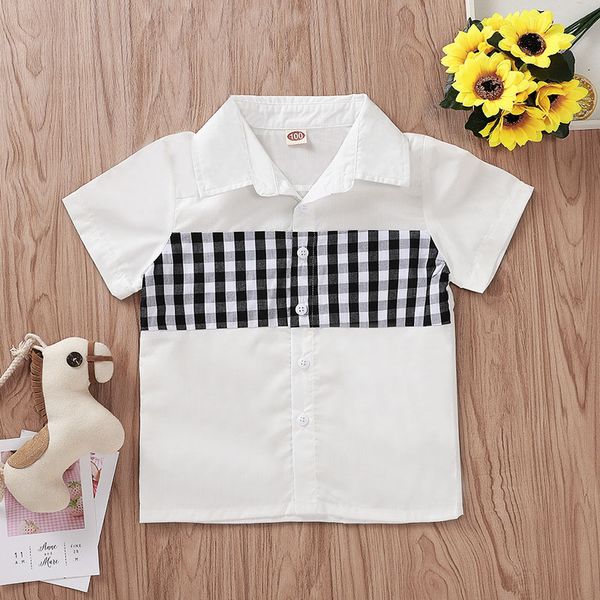 baby kids short shirts black white plaid turn-down collar shirts boy casual clothes single breasted clothing 2-7t 07, White;black
baby kids short shirts black white plaid turn-down collar shirts boy casual clothes single breasted clothing 2-7t 07, White;black