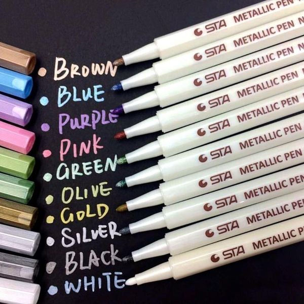 6/10pcs metallic marker pens for coloring books art rock painting card making metal,ceramics,glass fine tip 6451#
6/10pcs metallic marker pens for coloring books art rock painting card making metal,ceramics,glass fine tip 6451#