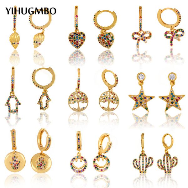 yihugmbo cubic zirconia hoops earrings for women multi color bohemia wedding jewelry star tree heart statement earrings, Golden;silver
yihugmbo cubic zirconia hoops earrings for women multi color bohemia wedding jewelry star tree heart statement earrings, Golden;silver