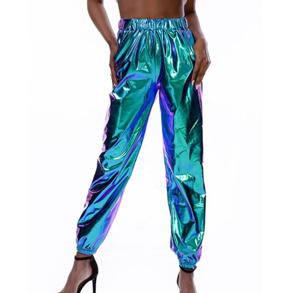 womens glitter metallic jogger pants holographic sweatpant beam foot harem hip hop dance trousers club streetwear with pockets, Black;white
womens glitter metallic jogger pants holographic sweatpant beam foot harem hip hop dance trousers club streetwear with pockets, Black;white