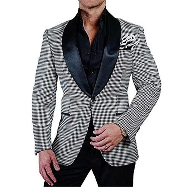 men's suits & blazers groom tuxedos shawl lapel men houndstooth wedding 2 pieces ( jacket+pants+tie ) e106, White;black
men's suits & blazers groom tuxedos shawl lapel men houndstooth wedding 2 pieces ( jacket+pants+tie ) e106, White;black