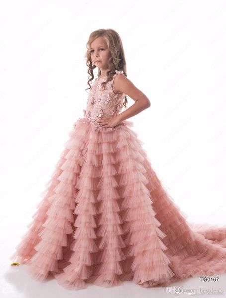 2019 pretty blush pink flower girls dresses ruched tiered puffy girl dresses for wedding party gowns pageant dresses sweep train, White;blue
2019 pretty blush pink flower girls dresses ruched tiered puffy girl dresses for wedding party gowns pageant dresses sweep train, White;blue