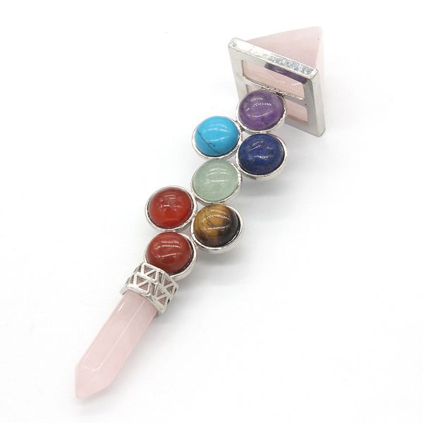 wholesale 5 pcs silver plated rose quartz energy scepter pendant black agate healing chakra unique jewelry
wholesale 5 pcs silver plated rose quartz energy scepter pendant black agate healing chakra unique jewelry