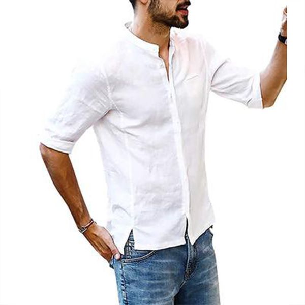 shirt men long sleeve solid color stand collar linen middle-sleeved 2020 solid color cotton spring summer white, White;black
shirt men long sleeve solid color stand collar linen middle-sleeved 2020 solid color cotton spring summer white, White;black