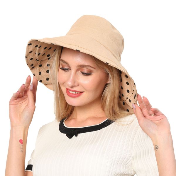 women summer dot wide brim floppy foldable sun beach hat chapeau female girl plain anti-uv sun visor floppy fisherman hat#4, Black;white
women summer dot wide brim floppy foldable sun beach hat chapeau female girl plain anti-uv sun visor floppy fisherman hat#4, Black;white