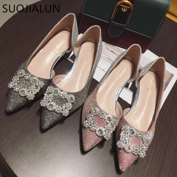 suojialun spring women's pointed toe ladise shoes casual rhinestone low heel flat shoes elegant bling crystal shiny flat ballet, Black
suojialun spring women's pointed toe ladise shoes casual rhinestone low heel flat shoes elegant bling crystal shiny flat ballet, Black
