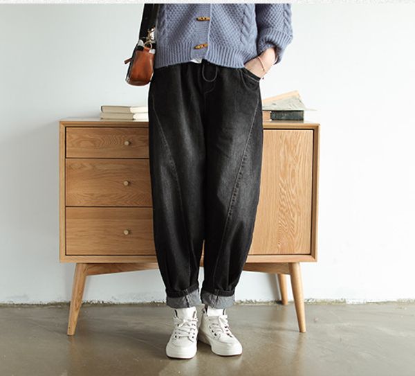 autumn jeans women retro elastic waist loose denim pants 2019 new ladies drawstring bleached pocket casual trousers, Blue
autumn jeans women retro elastic waist loose denim pants 2019 new ladies drawstring bleached pocket casual trousers, Blue