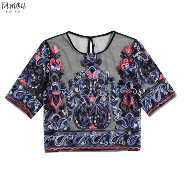 summer embroidery see through shirt womens short sleeve mesh shorts blouse ladies loose casual crop camisetas mujer pt, White
summer embroidery see through shirt womens short sleeve mesh shorts blouse ladies loose casual crop camisetas mujer pt, White