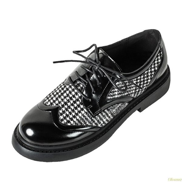 japanned leather plaid cross-tied oxford shoes woman creepers platform shoes female footware retro leather derby, Black
japanned leather plaid cross-tied oxford shoes woman creepers platform shoes female footware retro leather derby, Black