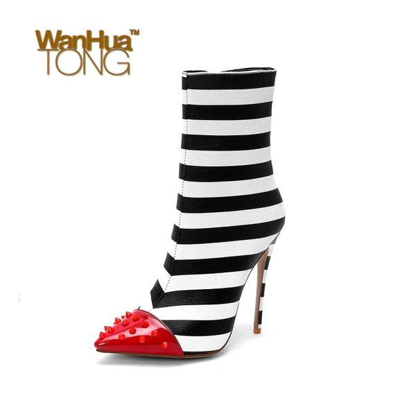 wanghuatong женщина моды шпильках пятки острым носом sexy party свадебная zipper полосатый rivet heeled boots обувь size45, Black
wanghuatong женщина моды шпильках пятки острым носом sexy party свадебная zipper полосатый rivet heeled boots обувь size45, Black