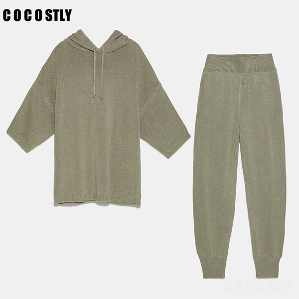 2020 women tracksuit knit 2 piece set casual loose hooded pullover sportswear +elastic knitted set female sweater trouser, White
2020 women tracksuit knit 2 piece set casual loose hooded pullover sportswear +elastic knitted set female sweater trouser, White
