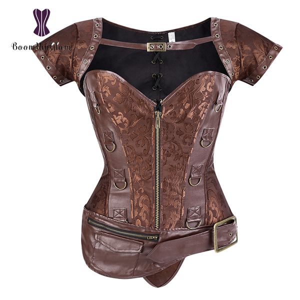 женская 12 спираль стали boned ретро гот brocade steampunk передняя молния корсеты бюстье с курткой пояса, Black;white
женская 12 спираль стали boned ретро гот brocade steampunk передняя молния корсеты бюстье с курткой пояса, Black;white