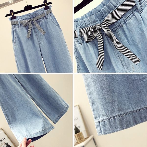 wide-leg jeans women's summer 2019 new style high-waisted loose-fit straight-cut drape thin ins super fire ankle-length pants su, Blue
wide-leg jeans women's summer 2019 new style high-waisted loose-fit straight-cut drape thin ins super fire ankle-length pants su, Blue