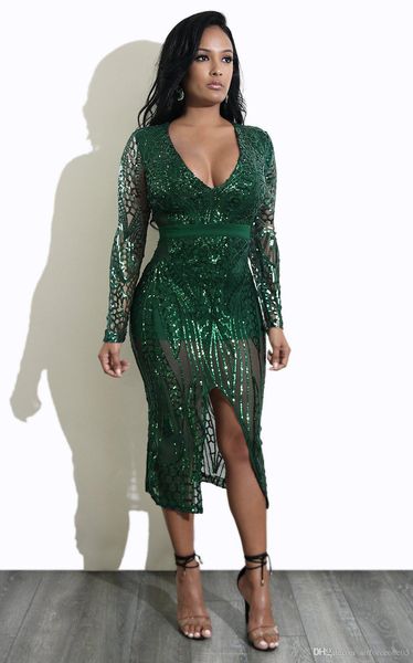 women deep v neck summer dresses sequins split dress bodycon female clothing club party dresses, Black;gray
women deep v neck summer dresses sequins split dress bodycon female clothing club party dresses, Black;gray