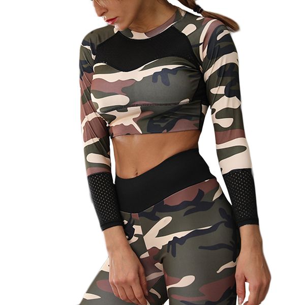 fashional camouflage drawstring yoga shirts turtleneck seamless women long sleeve tight printing short gym fitness a1, White;red
fashional camouflage drawstring yoga shirts turtleneck seamless women long sleeve tight printing short gym fitness a1, White;red