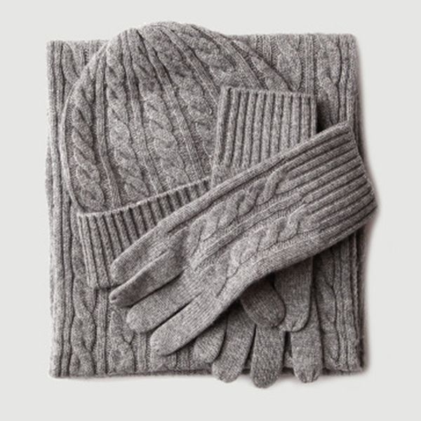 three pieces set knitted cashmere hat scarf gloves winter women warm thick soft cap winter 2019 knit wool hat cap, Blue;gray
three pieces set knitted cashmere hat scarf gloves winter women warm thick soft cap winter 2019 knit wool hat cap, Blue;gray