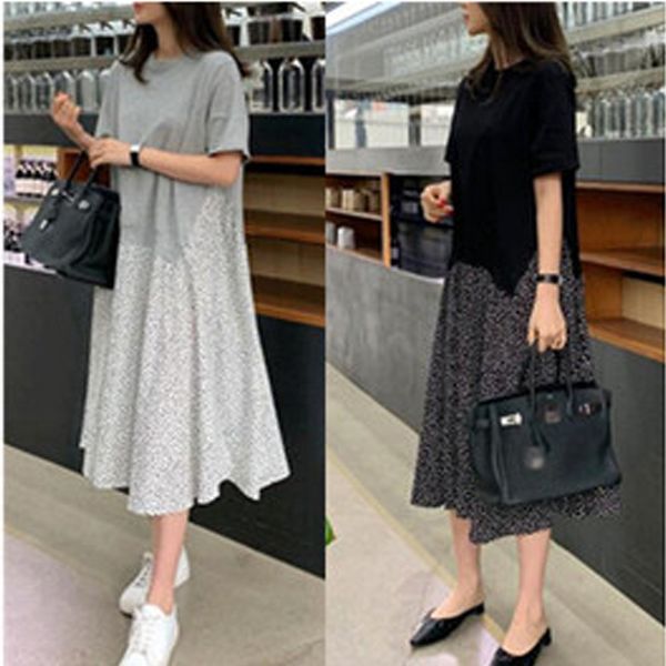 new casual plus size 5xl women dresses patchwork dot print female vestidos 2019 summer fake two piece loose dress brand robe, Black;pink
new casual plus size 5xl women dresses patchwork dot print female vestidos 2019 summer fake two piece loose dress brand robe, Black;pink