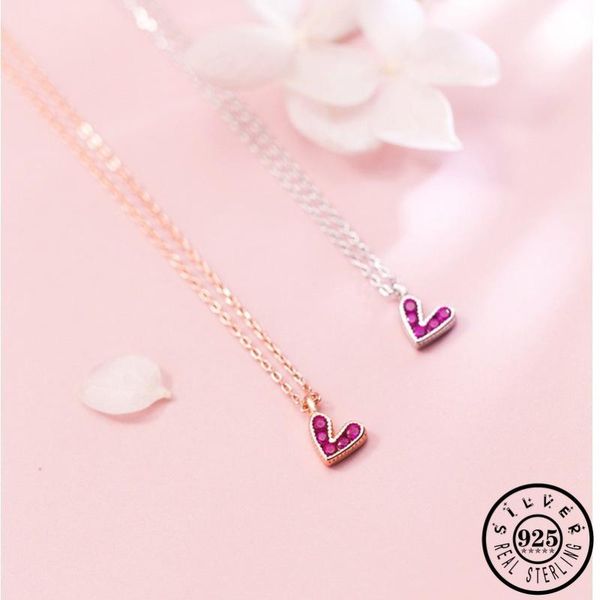 fashion 925 sterling silver small heart pendant with purplish red cubic zirconia rose gold color plated chain necklace for women
fashion 925 sterling silver small heart pendant with purplish red cubic zirconia rose gold color plated chain necklace for women