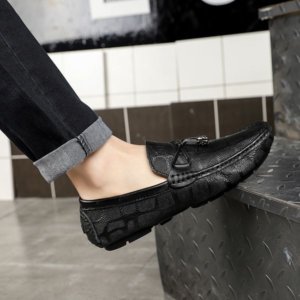 men's casual shoes soft genuine leather shoes outdoor breathable slip on tennis comfortable driving men moccasins a4, Black
men's casual shoes soft genuine leather shoes outdoor breathable slip on tennis comfortable driving men moccasins a4, Black