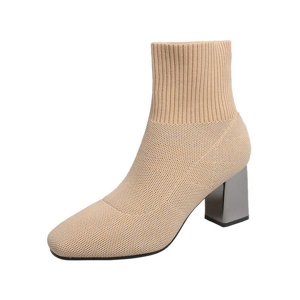 2019 knit fashion skinny booties pointed thick with elastic stockings boots new short tube single boots high heel women's, Black
2019 knit fashion skinny booties pointed thick with elastic stockings boots new short tube single boots high heel women's, Black