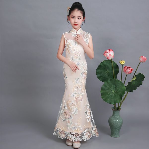 tick tok girl's cheongsam summer long split girl's chinese tang style princess dress lace host zither show performance clothes, Red;yellow
tick tok girl's cheongsam summer long split girl's chinese tang style princess dress lace host zither show performance clothes, Red;yellow