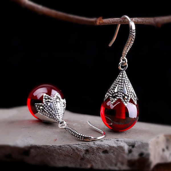 metjakt 925 sterling silver thai silver handmade women's natural chalcedony earrings, Golden;silver
metjakt 925 sterling silver thai silver handmade women's natural chalcedony earrings, Golden;silver