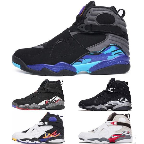 2018 New Designer 8 8s Mens Basketball Shoes Aqua CHROME Black white Sports Sneakers Men shoe Playoff Three Peat size 41-47
2018 New Designer 8 8s Mens Basketball Shoes Aqua CHROME Black white Sports Sneakers Men shoe Playoff Three Peat size 41-47