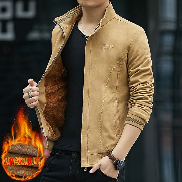 winter men's warm jacket-style stand collar washing men plus velvet casual coat trend slim fit handsome men's wear, Black
winter men's warm jacket-style stand collar washing men plus velvet casual coat trend slim fit handsome men's wear, Black
