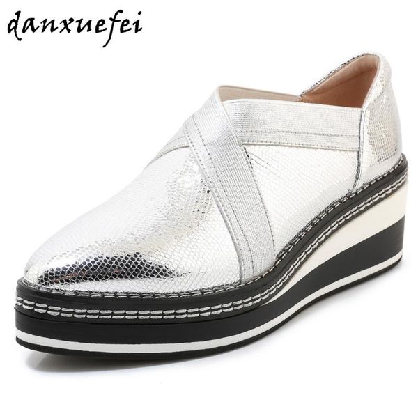 women's genuine leather thick sole platform flats loafers leisure soft comfortable pointed toe casual moccasins shoes for women, Black
women's genuine leather thick sole platform flats loafers leisure soft comfortable pointed toe casual moccasins shoes for women, Black