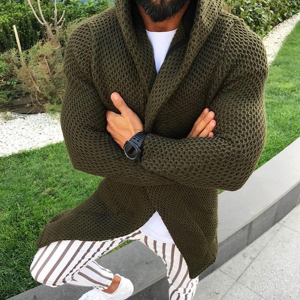 men hooded sweater cardigan autumn winter hooded knitted coats open front mens hoodie outwear knitting overcoat 2019, White;black
men hooded sweater cardigan autumn winter hooded knitted coats open front mens hoodie outwear knitting overcoat 2019, White;black