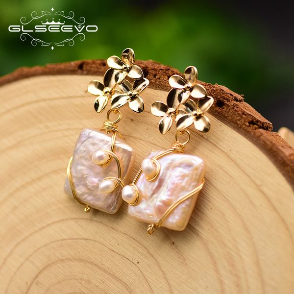 glseevo original design handmade flower drop earrings natural baroque square pearl earrings for women fine jewelry ge0754 cj191201, Golden
glseevo original design handmade flower drop earrings natural baroque square pearl earrings for women fine jewelry ge0754 cj191201, Golden