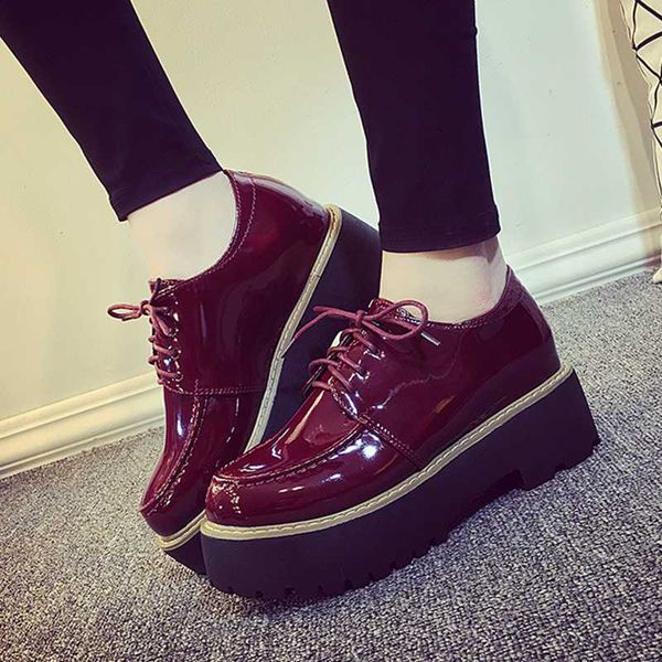 oxford shoes for women 2019 casual sapato feminino patent leather platform flats round toe flat shoes woman comfortable creepers, Black
oxford shoes for women 2019 casual sapato feminino patent leather platform flats round toe flat shoes woman comfortable creepers, Black