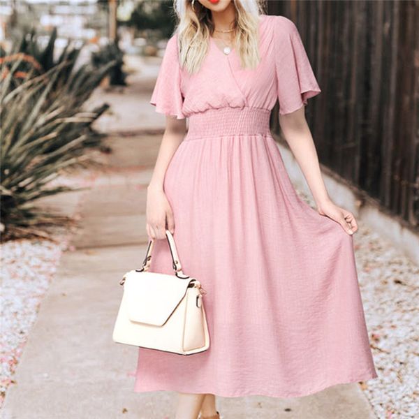 fashion women casual summer dress 2019 chiffon dresses elegant slim v-neck solid short sleeve long maxi dress vestidos 3m27, Black;gray
fashion women casual summer dress 2019 chiffon dresses elegant slim v-neck solid short sleeve long maxi dress vestidos 3m27, Black;gray