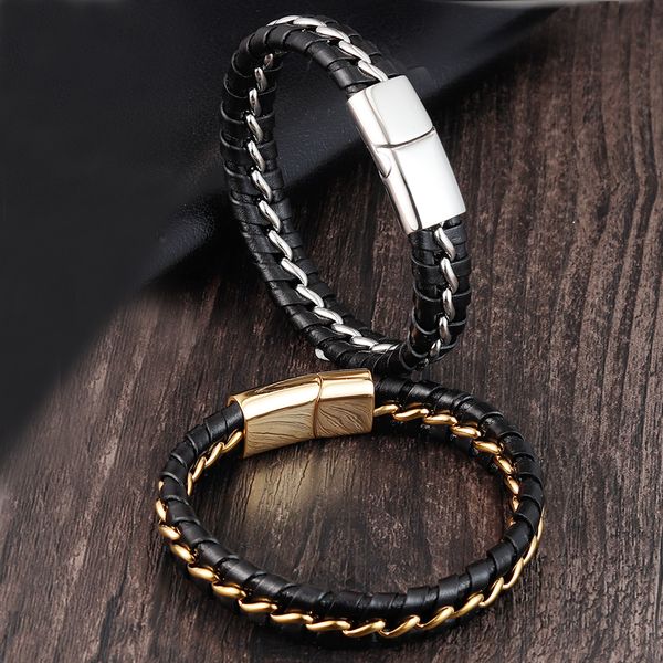 luxury punk stainless steel chain combination leather bracelet multi-layer accessories personality men bracelet collection gift, Golden;silver
luxury punk stainless steel chain combination leather bracelet multi-layer accessories personality men bracelet collection gift, Golden;silver