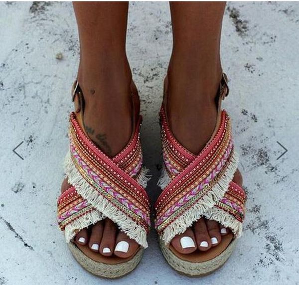 women summer sandals low heels flat plus size shoes woman cloth slippers fringe platform sandalias mujer sapato feminino n060, Black
women summer sandals low heels flat plus size shoes woman cloth slippers fringe platform sandalias mujer sapato feminino n060, Black