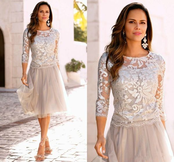 short mother of the bride groom dresses lace tulle knee length 3/4 long sleeves short celebrity prom dresses 2020, Black;red
short mother of the bride groom dresses lace tulle knee length 3/4 long sleeves short celebrity prom dresses 2020, Black;red