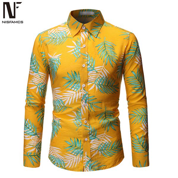 male social floral shirts leaves printed long sleeve blusa young man streetwear clothes autumn wear big size man sale, White;black
male social floral shirts leaves printed long sleeve blusa young man streetwear clothes autumn wear big size man sale, White;black
