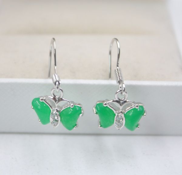 18k white gp alloy &green jade dangle earrings women's butterfly earrings drop hook fashion simple, Golden;silver
18k white gp alloy &green jade dangle earrings women's butterfly earrings drop hook fashion simple, Golden;silver