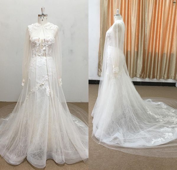 bohemian mermaid luxury wedding dresses wrap tulle lace applique crystal formal dress strapless lace up sweep train bridal gowns, White
bohemian mermaid luxury wedding dresses wrap tulle lace applique crystal formal dress strapless lace up sweep train bridal gowns, White