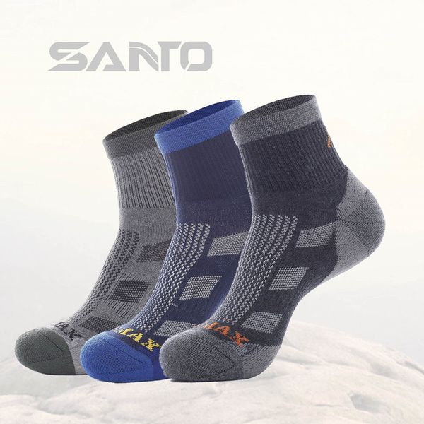 3 pairs santo s046 45% coolmax 50% cotton outdoor hiking socks women/men's sports socks spring autumn quick dry, Black
3 pairs santo s046 45% coolmax 50% cotton outdoor hiking socks women/men's sports socks spring autumn quick dry, Black