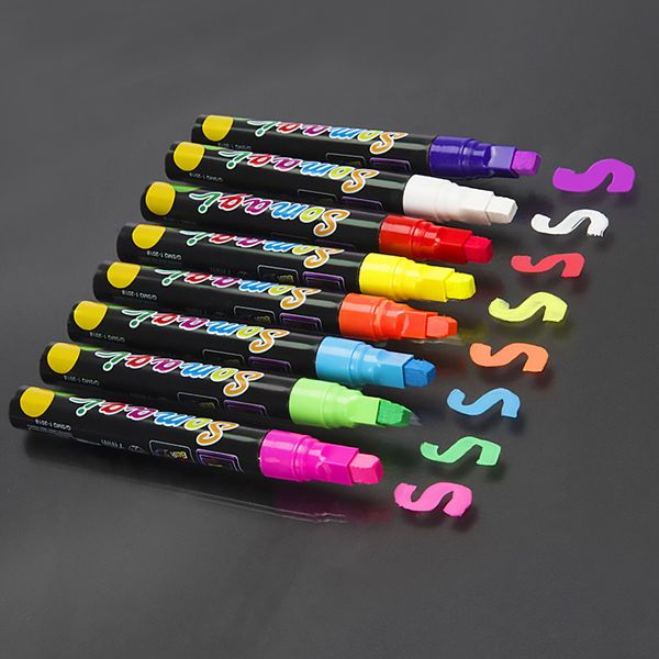 8 colors erasable highlighter fluorescent marker pen flash color pen environmental protection dust liquid chalk, Black;red
8 colors erasable highlighter fluorescent marker pen flash color pen environmental protection dust liquid chalk, Black;red