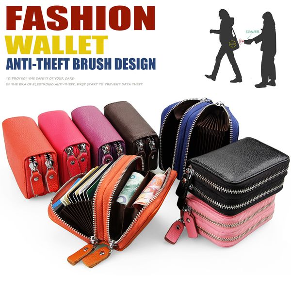 rfid blocking genuine leather double zipper coins purses women men credit card holder interior slot pocket short wallet banknote pouches, Red;black
rfid blocking genuine leather double zipper coins purses women men credit card holder interior slot pocket short wallet banknote pouches, Red;black