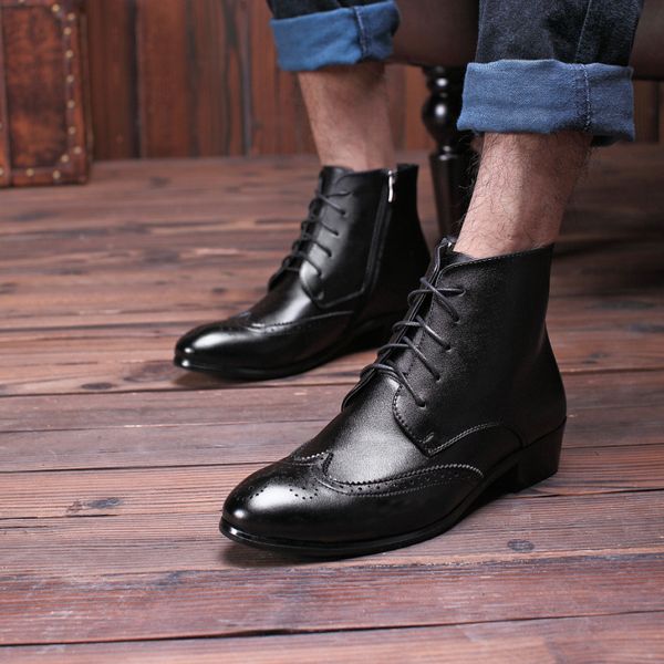 fashion pointed toe ankle men boots zip low vintage motorcycle boots solid spring autumm british style shoes pu dress, Black
fashion pointed toe ankle men boots zip low vintage motorcycle boots solid spring autumm british style shoes pu dress, Black