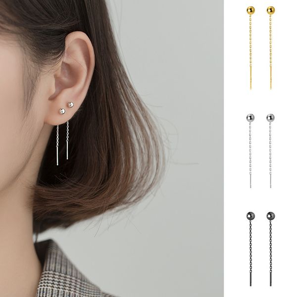 1 pair real 925 sterling silver dangle drop earring bead tassel earrings for women girl fashion jewelry gift wholesale, Golden;silver
1 pair real 925 sterling silver dangle drop earring bead tassel earrings for women girl fashion jewelry gift wholesale, Golden;silver